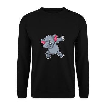 Cadeau d’éléphant de dabbing - Sweat-shirt Unisexe - noir - Devant - Alina (178cm) & Michal (187cm)