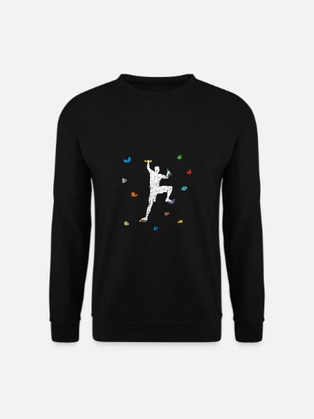 Boulder Wand Kletterer Geschenkidee - Unisex Pullover - Schwarz