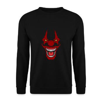 Grusel Halloween Clown Geschenkidee - Unisex Pullover - Schwarz - Vorne - Alina (178cm) & Michal (187cm)