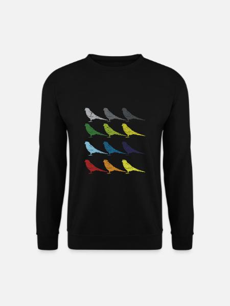 Neon Pop Art Retro Wellensittich Papagei Geschenk - Unisex Pullover - Schwarz