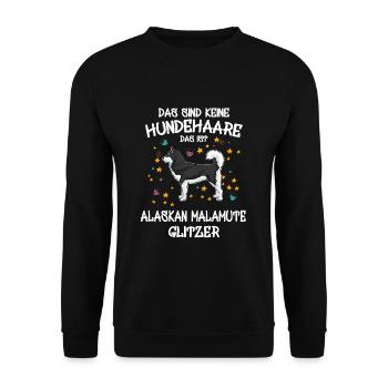 Cadeau de support de chien de paillettes de malamute d'Alaska - Sweat-shirt Unisexe - noir - Devant - Alina (178cm) & Michal (187cm)