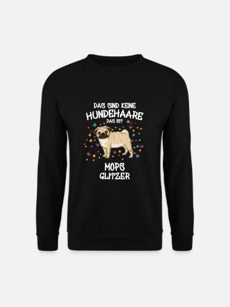Mops Glitzer Hundehalter Hunde Geschenk - Unisex Pullover - Schwarz