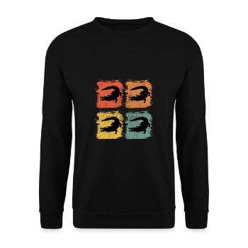 Alligator Retro Pop Art - Unisex Sweatshirt - black - Front - Alina (178cm) & Michal (187cm)