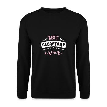 Beste Sekretärin aller Zeiten Geschenkidee - Unisex Pullover - Schwarz - Vorne - Alina (178cm) & Michal (187cm)