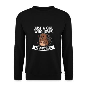 Just A Girl Who Loves Beaver Costume de castor - Sweat-shirt Unisexe - noir - Devant - Alina (178cm) & Michal (187cm)