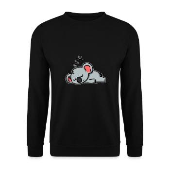 Cute Sleeping Koala Gift Idea - Unisex Sweatshirt - black - Front - Alina (178cm) & Michal (187cm)