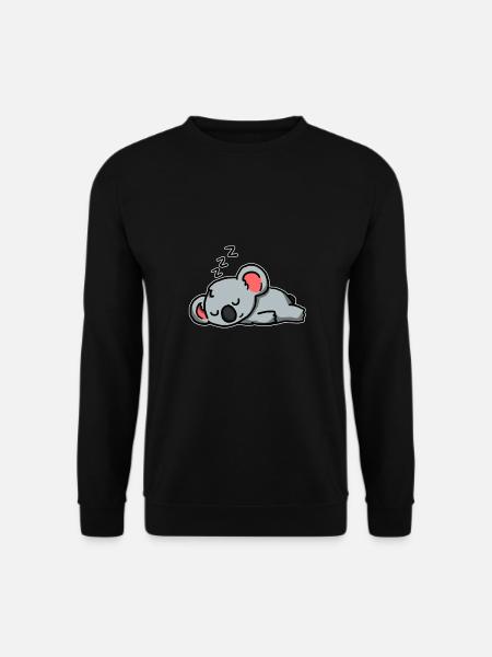 Cute Sleeping Koala Gift Idea - Unisex Sweatshirt - black
