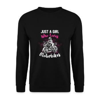 Cool Motorbike Girl Gift Idea - Unisex Sweatshirt - black - Front - Alina (178cm) & Michal (187cm)