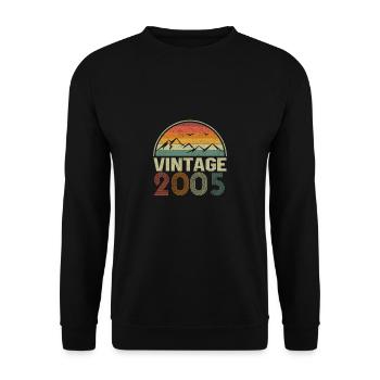 Vintage 2005 Classic Geburtstags Geschenkidee - Unisex Pullover - Schwarz - Vorne - Alina (178cm) & Michal (187cm)