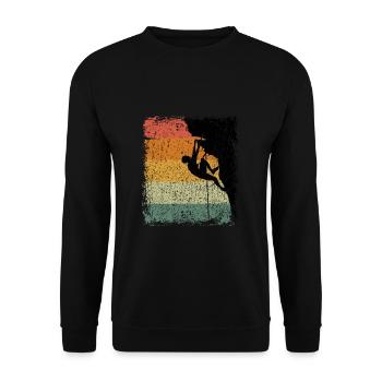 Vintage Fels Klettern Geschenk - Unisex Pullover - Schwarz - Vorne - Alina (178cm) & Michal (187cm)
