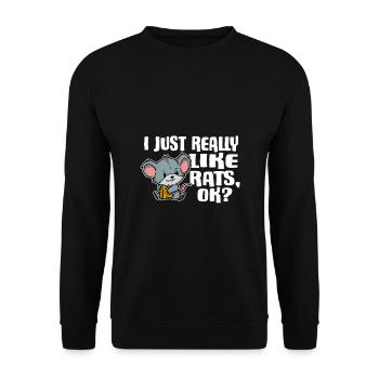 I Just Really Like Rats Ok Ratte Souris Idée cadeau - Sweat-shirt Unisexe - noir - Devant - Alina (178cm) & Michal (187cm)