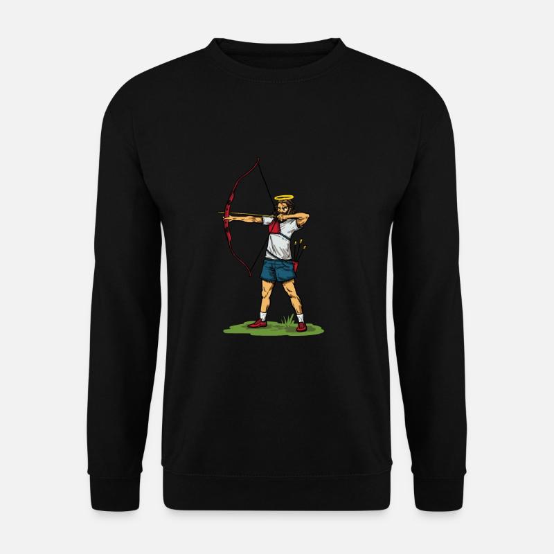 Coole Jesus Bogenschießen Geschenkidee - Unisex Pullover - Schwarz