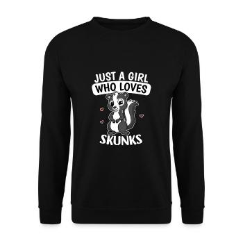 Just A Girl Who Loves Skunks Cute Skunk Costume - Unisex Sweatshirt - black - Front - Alina (178cm) & Michal (187cm)