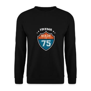 Vintage Made In 75 Sport 1975 Cadeau anniversaire - Sweat-shirt Unisexe - noir - Devant - Alina (178cm) & Michal (187cm)