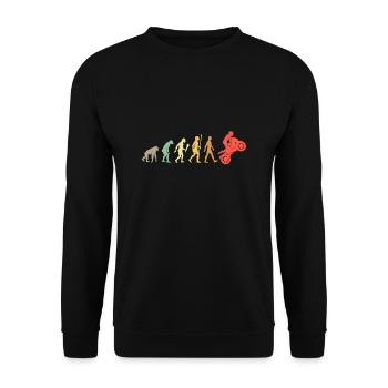 Vintage Evolution Motorbike Retro Gift - Unisex Sweatshirt - black - Front - Alina (178cm) & Michal (187cm)