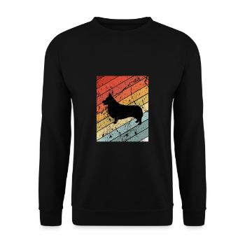 Retro Corgi Dog Animal Gift - Unisex Sweatshirt - black - Front - Alina (178cm) & Michal (187cm)