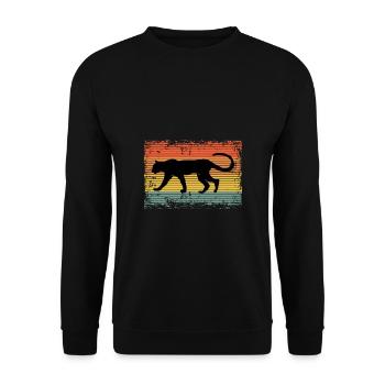 Vintage Cheetah Leopard Animal Gift Idea - Unisex Sweatshirt - black - Front - Alina (178cm) & Michal (187cm)