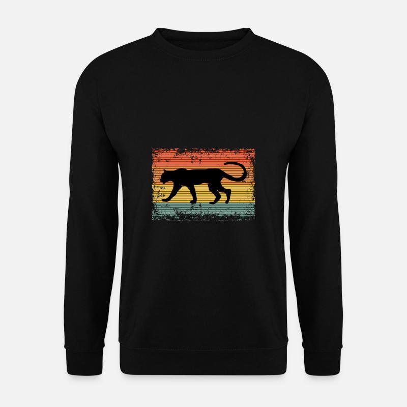 Vintage Gepard Leopard Tier Geschenkidee - Unisex Pullover - Schwarz