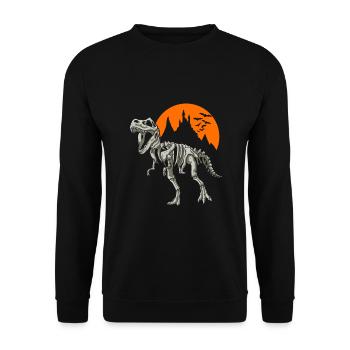 Costume de cadeau de dinosaure squelette Halloween - Sweat-shirt Unisexe - noir - Devant - Alina (178cm) & Michal (187cm)