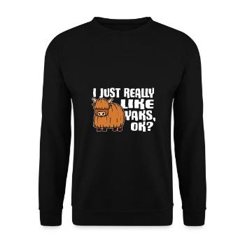 Cute I Just Really Like Yaks Ok Gift Idea - Unisex Sweatshirt - black - Front - Alina (178cm) & Michal (187cm)