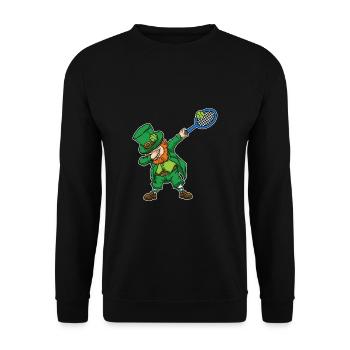 Dabbing Leprechaun Idée cadeau de tennis - Sweat-shirt Unisexe - noir - Devant - Alina (178cm) & Michal (187cm)