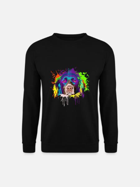 Splash Art Kleiner Münsterländer Hund Geschenk - Unisex Pullover - Schwarz