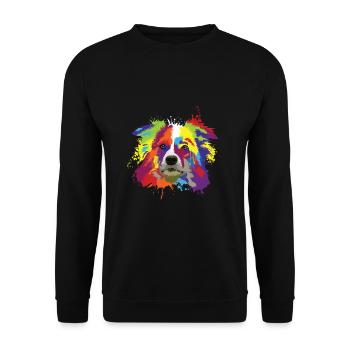 Splash Art Border Collie chien propriétaire cadeau - Sweat-shirt Unisexe - noir - Devant - Alina (178cm) & Michal (187cm)