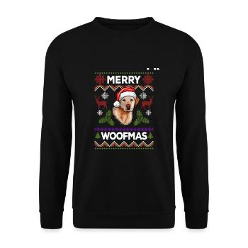 Merry Woofmas Ugly Sweater Labrador Retriever - Sweat-shirt Unisexe - noir - Devant - Alina (178cm) & Michal (187cm)