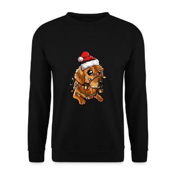 Golden Retriever Cadeau de Noël chiens - Sweat-shirt Unisexe - noir - Devant - Alina (178cm) & Michal (187cm)