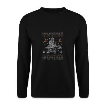 Quadbike Ugly Sweater ATV Quad Weihnachtsgeschenk - Unisex Pullover - Schwarz - Vorne - Alina (178cm) & Michal (187cm)