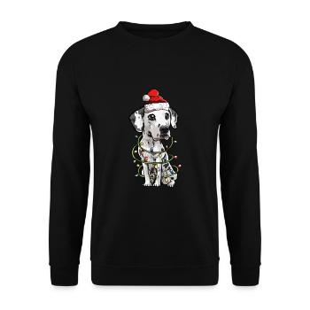 Dalmatiner Weihnachten Hunde Geschenk - Unisex Pullover - Schwarz - Vorne - Alina (178cm) & Michal (187cm)