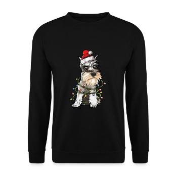 Schnauzer Weihnachten Hunde Geschenk - Unisex Pullover - Schwarz - Vorne - Alina (178cm) & Michal (187cm)