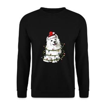 Samojeden Weihnachten Hunde Geschenk - Unisex Pullover - Schwarz - Vorne - Alina (178cm) & Michal (187cm)