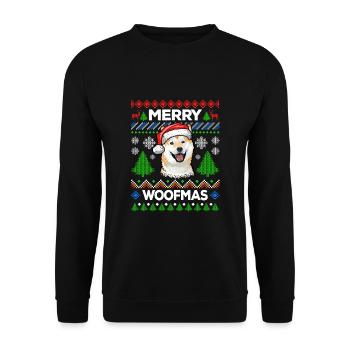 Merry Woofmas Ugly Sweater Shiba Inu - Sweat-shirt Unisexe - noir - Devant - Alina (178cm) & Michal (187cm)