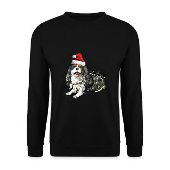Cavalier King Charles Spaniel Cadeau de Noël - Sweat-shirt Unisexe - noir - Devant - Alina (178cm) & Michal (187cm)