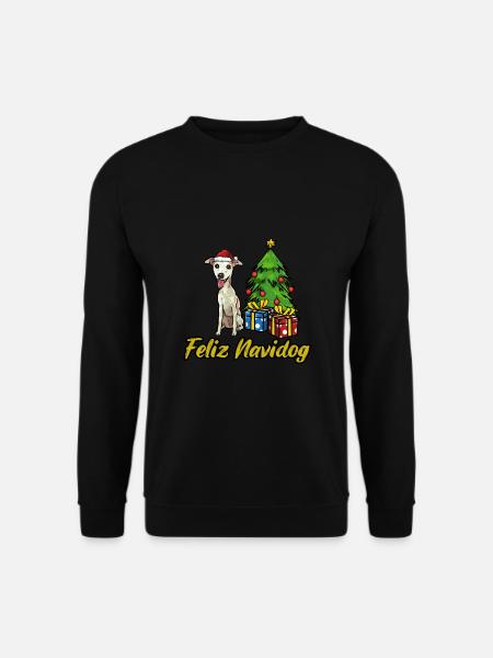 Feliz Navidog Whippet Hunde Geschenk - Unisex Pullover - Schwarz