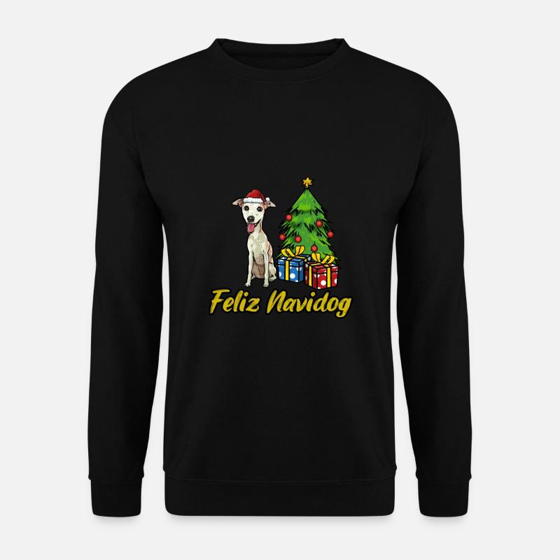 Feliz Navidog Whippet Christmas Gift - Unisex Sweatshirt - black