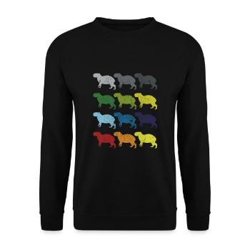 Neon Pop Art Retro Capybara Animal Sauvage Cadeau - Sweat-shirt Unisexe - noir - Devant - Alina (178cm) & Michal (187cm)