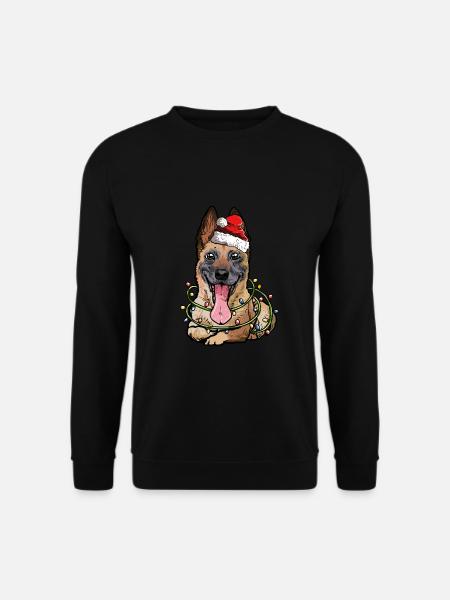 Malinois Weihnachten Hunde Geschenk - Unisex Pullover - Schwarz