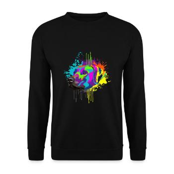 Splash Art Rhodesian Ridgeback Dog Lover Gift Idea - Unisex Sweatshirt - black - Front - Alina (178cm) & Michal (187cm)