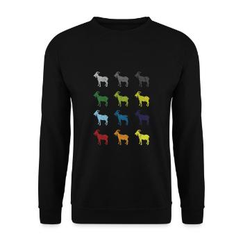 Neon Pop Art Rétro Chèvre Bauer Cadeau - Sweat-shirt Unisexe - noir - Devant - Alina (178cm) & Michal (187cm)
