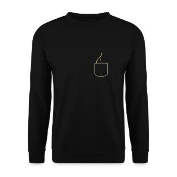 Pfeil und Bogen In Der Brusttasche Bogenschütze - Unisex Pullover - Schwarz - Vorne - Alina (178cm) & Michal (187cm)