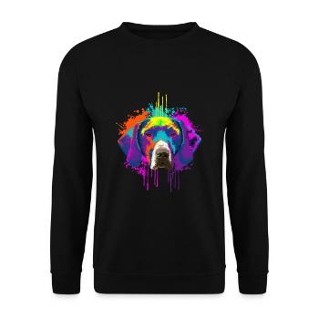 Splash Art allemand cheveux courts propriétaire de chien cadeau - Sweat-shirt Unisexe - noir - Devant - Alina (178cm) & Michal (187cm)