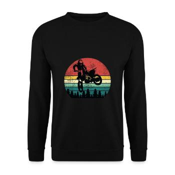 Vintage Motorcross Dirt Bike Cadeau - Sweat-shirt Unisexe - noir - Devant - Alina (178cm) & Michal (187cm)