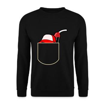 Gasoline Hat In The Pocket Gasoline Crew Gift Idea - Unisex Sweatshirt - black - Front - Alina (178cm) & Michal (187cm)