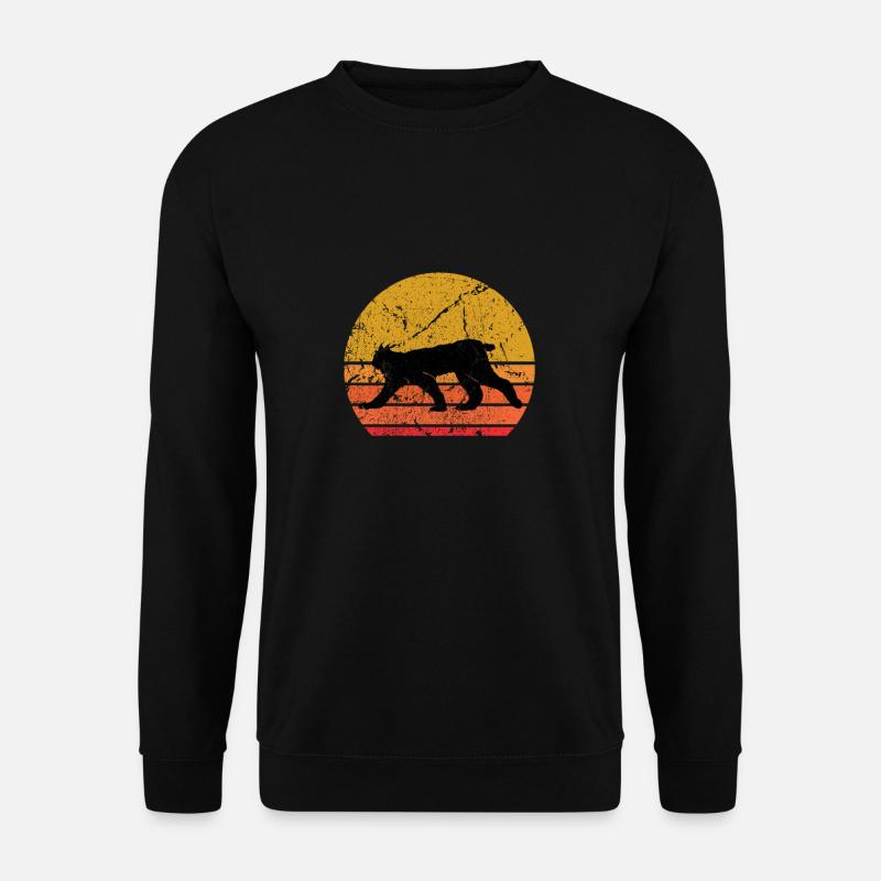 Retro Sun Lynx Animal Gift - Unisex Sweatshirt - black