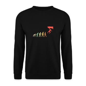Vintage Bouldern Evolution Klettern Geschenkidee - Unisex Pullover - Schwarz - Vorne - Alina (178cm) & Michal (187cm)