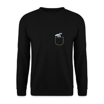 Caméra Dans La poche poitrine Photographe Idée cadeau - Sweat-shirt Unisexe - noir - Devant - Alina (178cm) & Michal (187cm)
