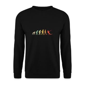 Vintage Wasserski Evolution Wassersport Geschenk - Unisex Pullover - Schwarz - Vorne - Alina (178cm) & Michal (187cm)