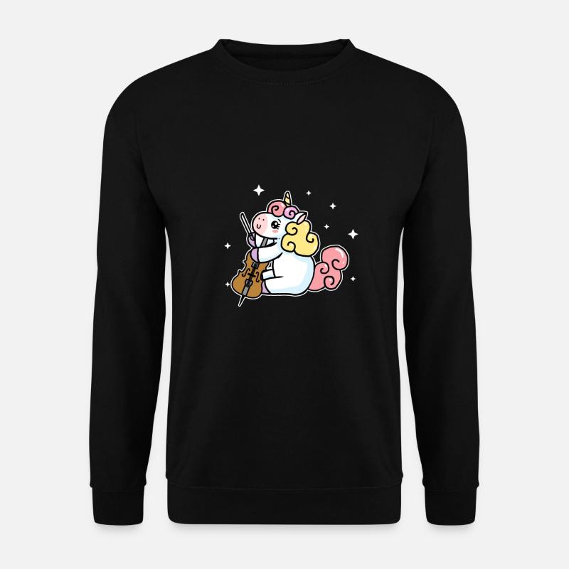 Süßes Einhorn Spielt Cello Cello Liebhaber - Unisex Pullover - Schwarz